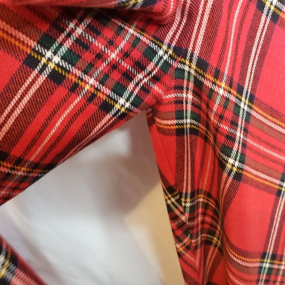 Red Plaid Jumpsuit One Piece Bill Atkinson Wool Polyester Velvet Vintage Size 10 - Picture 13 of 16